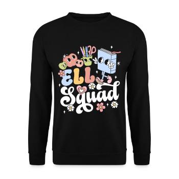 English Teacher English Teacher Ell Squad - Unisex Sweatshirt - black - Front - Alina (178cm) & Michal (187cm)
