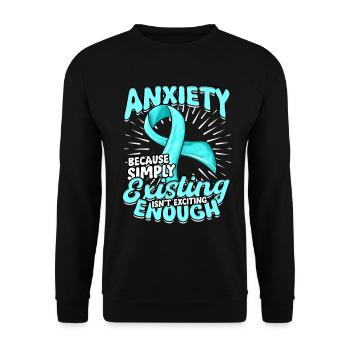 Anxiety disorder Anxiety disorders - Unisex Sweatshirt - black - Front - Alina (178cm) & Michal (187cm)