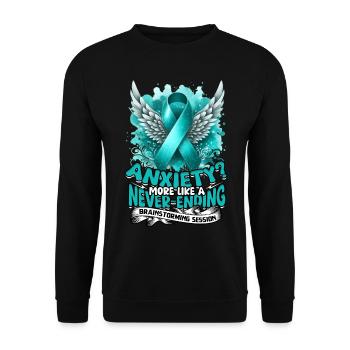 Anxiety disorder Anxiety disorders - Unisex Sweatshirt - black - Front - Alina (178cm) & Michal (187cm)