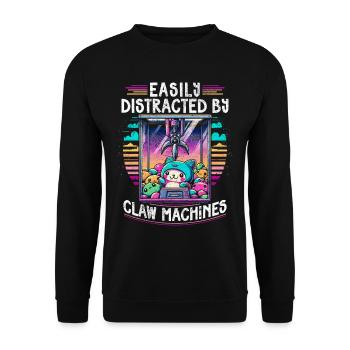 Facilement distrait par les machines à griffes Greifautomat - Sweat-shirt Unisexe - noir - Devant - Alina (178cm) & Michal (187cm)