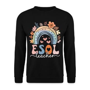 English Teacher English Teacher ESOL Teacher - Unisex Sweatshirt - black - Front - Alina (178cm) & Michal (187cm)