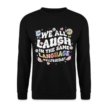 English Teacher English Teacher - Unisex Sweatshirt - black - Front - Alina (178cm) & Michal (187cm)