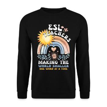 English Teacher English Teacher Language Teacher - Unisex Sweatshirt - black - Front - Alina (178cm) & Michal (187cm)