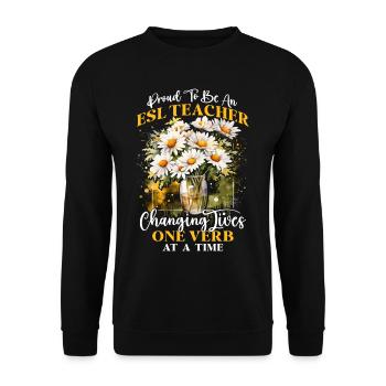 English Teacher English Teacher Language Teacher - Unisex Sweatshirt - black - Front - Alina (178cm) & Michal (187cm)