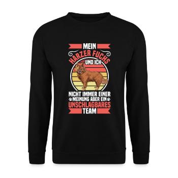 Harzer Fuchs is unbeatable herding dog herding fox - Unisex Sweatshirt - black - Front - Alina (178cm) & Michal (187cm)
