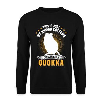 Nur ein Quokka Kostüm Beuteltier Quokka - Unisex Pullover - Schwarz - Vorne - Alina (178cm) & Michal (187cm)