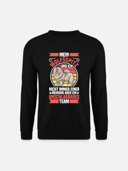 Wolfsspitz ist unschlagbar Deutscher Wolfsspitz - Unisex Pullover - Schwarz