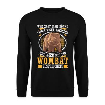 Wombat petting Australia marsupial - Unisex Sweatshirt - black - Front - Alina (178cm) & Michal (187cm)