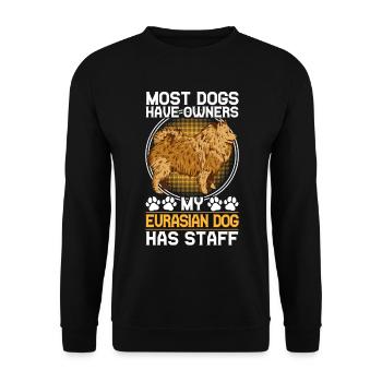 Eurasier a du personnel Spitz d’Eurasie - Sweat-shirt Unisexe - noir - Devant - Alina (178cm) & Michal (187cm)