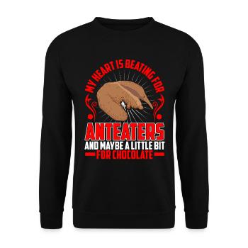 Le cœur bat pour un fourmilier Ours mangeur de fourmis - Sweat-shirt Unisexe - noir - Devant - Alina (178cm) & Michal (187cm)