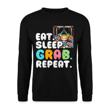 Gripper Kraller Gripper Eat Sleep Grab Repeat - Sweat-shirt Unisexe - noir - Devant - Alina (178cm) & Michal (187cm)