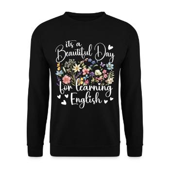 Professeur d’anglais Professeur Professeur d’anglais - Sweat-shirt Unisexe - noir - Devant - Alina (178cm) & Michal (187cm)
