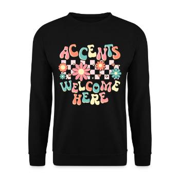 English Teacher English Teacher - Unisex Sweatshirt - black - Front - Alina (178cm) & Michal (187cm)