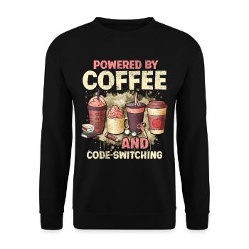 English Teacher, English Teacher, Coffee - Unisex Sweatshirt - black - Front - Alina (178cm) & Michal (187cm)
