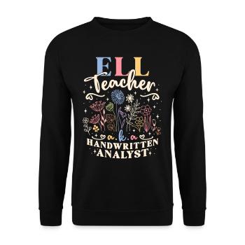 English Teacher Language Teacher English - Unisex Sweatshirt - black - Front - Alina (178cm) & Michal (187cm)