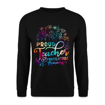 English Teacher English Teacher Teacher - Unisex Sweatshirt - black - Front - Alina (178cm) & Michal (187cm)