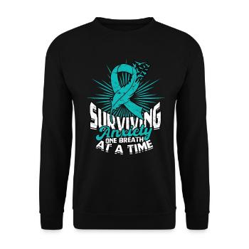Angststörung Surviving Anxiety One Breath At Time - Unisex Sweatshirt - black - Front - Alina (178cm) & Michal (187cm)