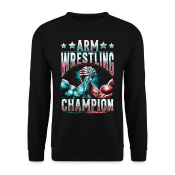 Champion de bras de fer d’Armdrücken - Sweat-shirt Unisexe - noir - Devant - Alina (178cm) & Michal (187cm)