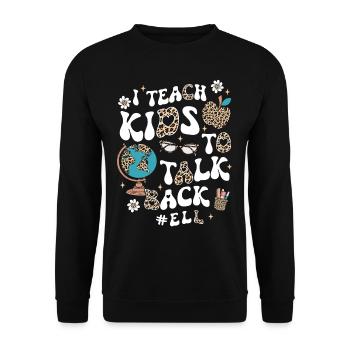 English Teacher English Teacher - Unisex Sweatshirt - black - Front - Alina (178cm) & Michal (187cm)