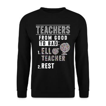 English Teacher English Teacher Teacher Teacher - Unisex Sweatshirt - black - Front - Alina (178cm) & Michal (187cm)