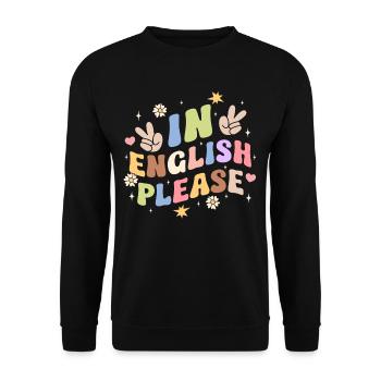 Professeur d’anglais Professeur d’anglais en anglais s’il vous plaît - Sweat-shirt Unisexe - noir - Devant - Alina (178cm) & Michal (187cm)