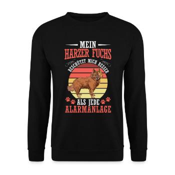 Harz fox protects me herding dog herding fox - Unisex Sweatshirt - black - Front - Alina (178cm) & Michal (187cm)
