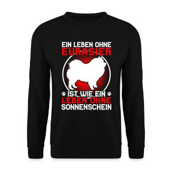 La vie sans Spitz eurasien - Sweat-shirt Unisexe - noir - Devant - Alina (178cm) & Michal (187cm)