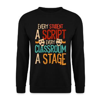 Drama Teacher Student A ScriptClassroom A Stage - Unisex Sweatshirt - black - Front - Alina (178cm) & Michal (187cm)