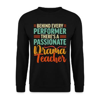 Theaterunterricht Schauspiellehrer Schauspielerei - Unisex Pullover - Schwarz - Vorne - Alina (178cm) & Michal (187cm)