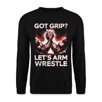 Arm Wrestling Let's Arm Wrestle - Unisex Sweatshirt - black - Front - Alina (178cm) & Michal (187cm)