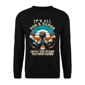 Arm wrestling Arm wrestling - Unisex Sweatshirt - black - Front - Alina (178cm) & Michal (187cm)