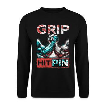 Bras de fer Armwrestling Hit Pin - Sweat-shirt Unisexe - noir - Devant - Alina (178cm) & Michal (187cm)