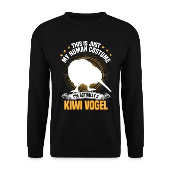 Kiwi Vogel nur ein Kostüm Schnepfenstrauß - Unisex Pullover - Schwarz - Vorne - Alina (178cm) & Michal (187cm)