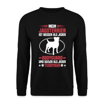 Hunting Terrier Me protège Terrier de chasse allemand - Sweat-shirt Unisexe - noir - Devant - Alina (178cm) & Michal (187cm)