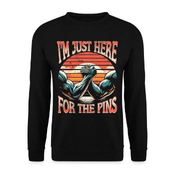 Bras de fer Je suis juste là pour les quilles - Sweat-shirt Unisexe - noir - Devant - Alina (178cm) & Michal (187cm)