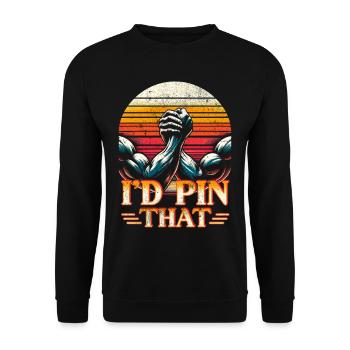 Bras de fer, bras de fer, je l’épinglerais - Sweat-shirt Unisexe - noir - Devant - Alina (178cm) & Michal (187cm)