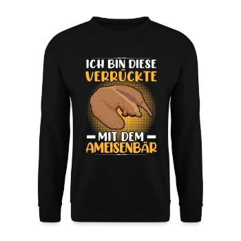Fourmilier fou avec des fourmiliers - Sweat-shirt Unisexe - noir - Devant - Alina (178cm) & Michal (187cm)