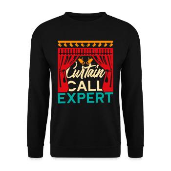 Drama Teacher Curtain Call Expert - Unisex Sweatshirt - black - Front - Alina (178cm) & Michal (187cm)