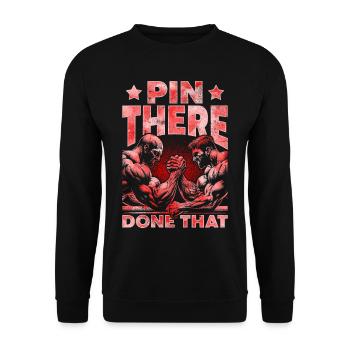 bras de fer bras de fer broche là fait ça - Sweat-shirt Unisexe - noir - Devant - Alina (178cm) & Michal (187cm)