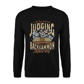 Je suis en train de juger silencieusement vos mouvements de backgammon - Sweat-shirt Unisexe - noir - Devant - Alina (178cm) & Michal (187cm)