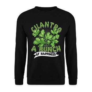 Koriander Liebhaber Cilantro A Bunch Of Happiness - Unisex Pullover - Schwarz - Vorne - Alina (178cm) & Michal (187cm)