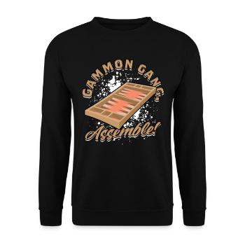 Backgammon Gammon Gang Rassemblez-vous ! - Sweat-shirt Unisexe - noir - Devant - Alina (178cm) & Michal (187cm)