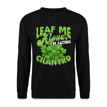 feuille de coriandre moi seul je mange de la coriandre - Sweat-shirt Unisexe - noir - Devant - Alina (178cm) & Michal (187cm)