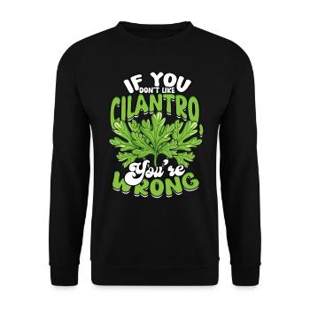 Coriandre Si vous n’aimez pas la coriandre, vous vous trompez - Sweat-shirt Unisexe - noir - Devant - Alina (178cm) & Michal (187cm)