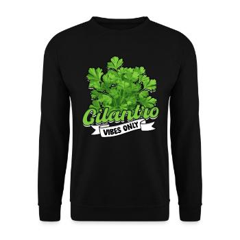 Koriander Liebhaber Cilantro Vibes Only - Unisex Pullover - Schwarz - Vorne - Alina (178cm) & Michal (187cm)