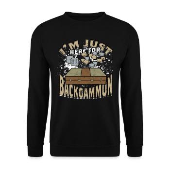 Je suis juste là pour le backgammon - Sweat-shirt Unisexe - noir - Devant - Alina (178cm) & Michal (187cm)
