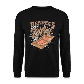 Backgammon Respect The Blot - Unisex Sweatshirt - black - Front - Alina (178cm) & Michal (187cm)