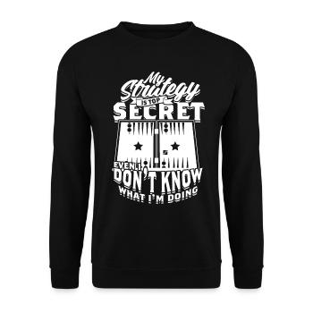 Backgammon My Strategy Is Top Secret - Unisex Sweatshirt - black - Front - Alina (178cm) & Michal (187cm)