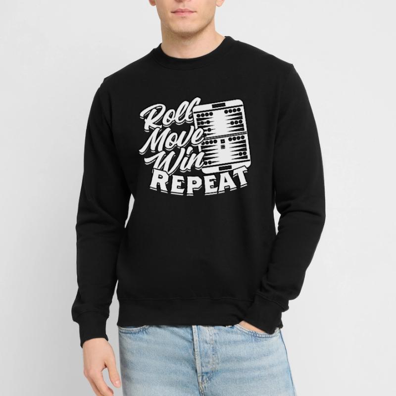 Backgammon Roll Move Win Repeat Unisex Pullover