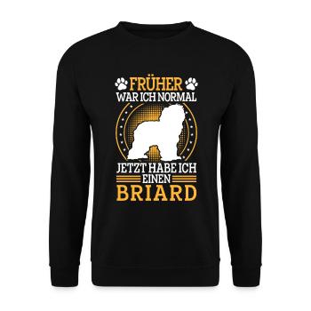 Briard was normal Berger de Brie Briard - Unisex Sweatshirt - black - Front - Alina (178cm) & Michal (187cm)